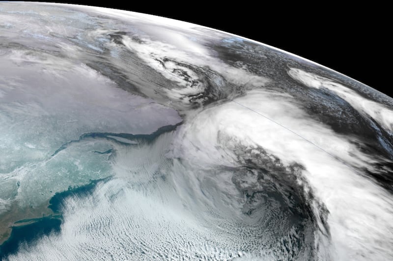 Newfoundland blizzard as seen from space
